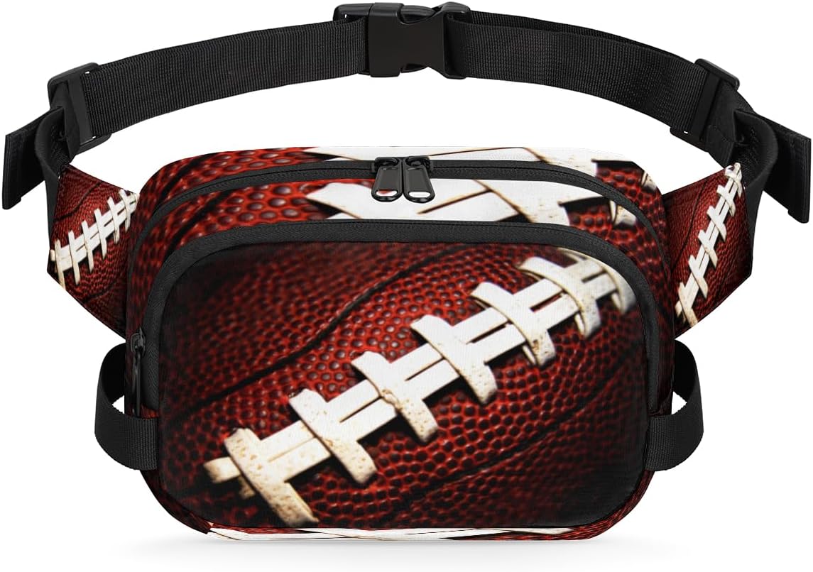 Riñonera de fútbol americano para hombres y mujeres, bolsa cruzada de fútbol con correa ajustable, bolsa impermeable para viajes, caminar, correr,