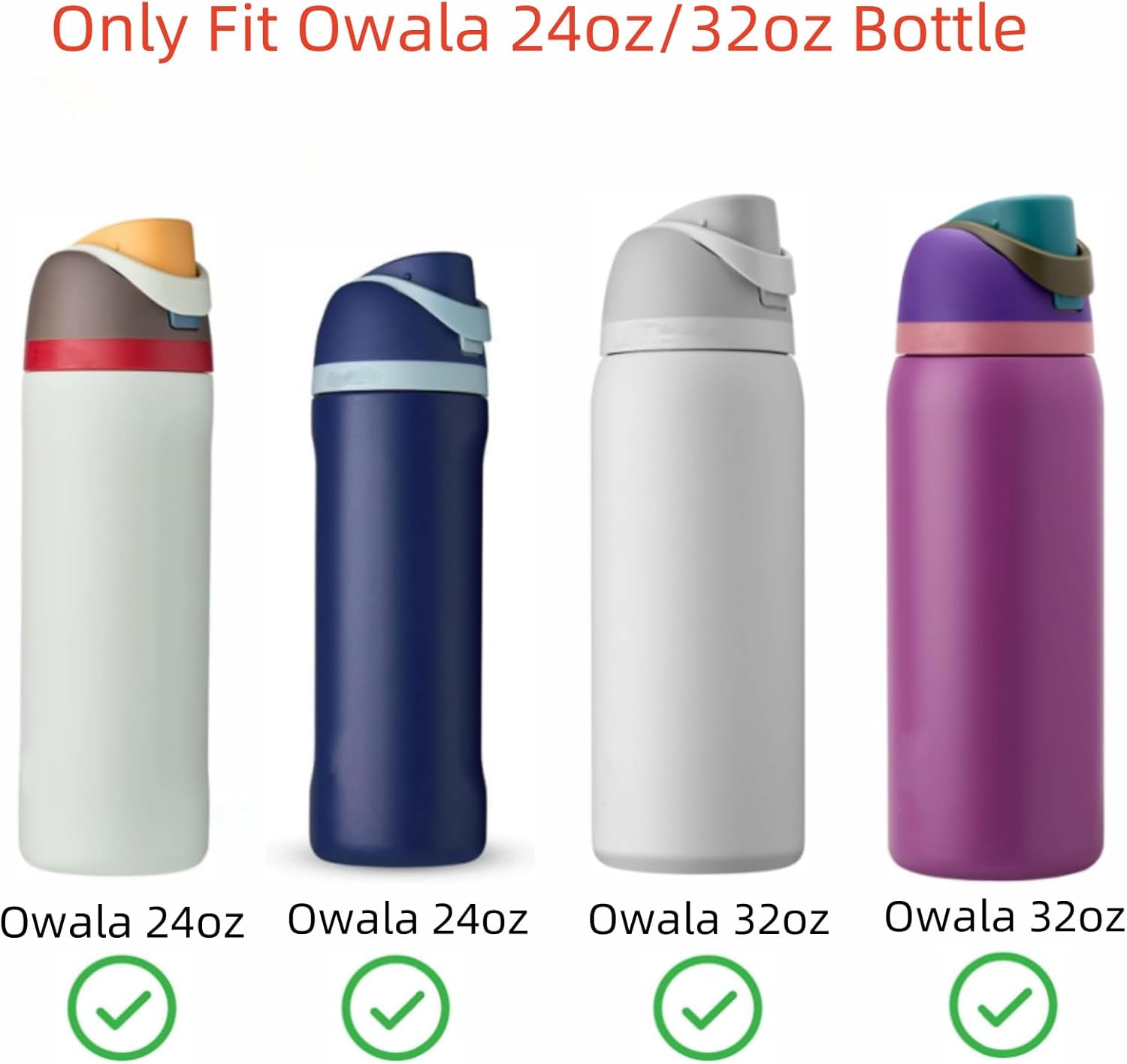 Pajitas de repuesto para Owala FreeSip de 24 onzas, 32 onzas, 6 popotes de plástico reutilizables con cepillo de limpieza para botella de agua de
