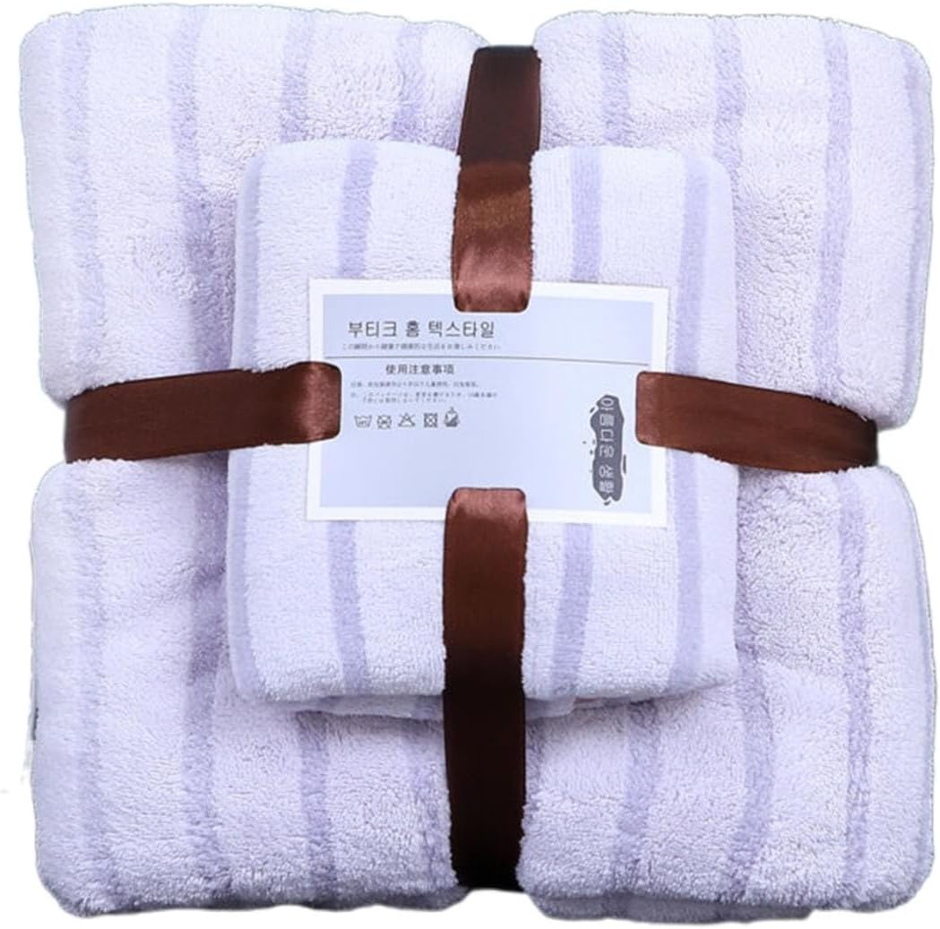 Juego de 2 toallas de baño de gran tamaño de lujo ultra suaves, de secado rápido, absorbentes, de felpa gruesa, de vellón coral, para baño, adultos,