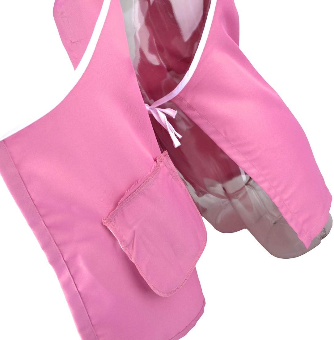 Surrui Peluquero Peluquero Delantales con Bolsillos Peluquero Delantal Camarera Sin Mangas Chaleco Ropa de Trabajo Rosa, Rosado