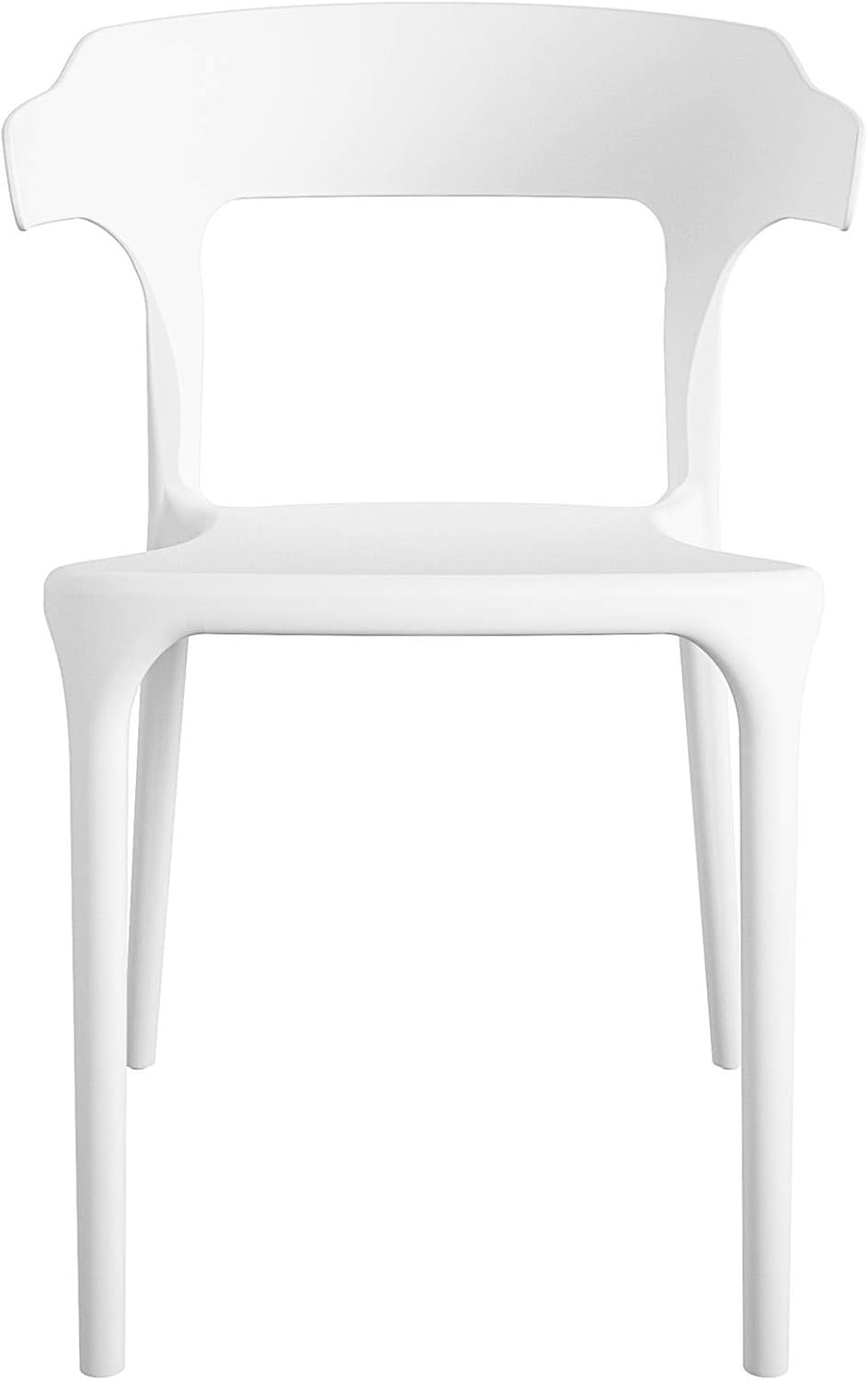 Novogratz Poolside Collection, Felix – Sillas de comedor apilables para interiores y exteriores, paquete de 2, color blanco