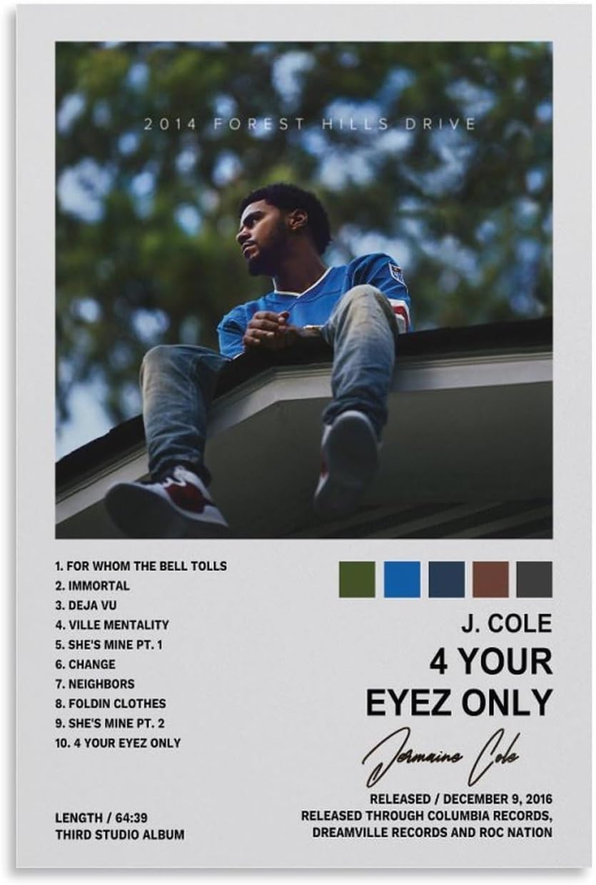 JINUS J Posters Cole Forest Hills Drive – Póster decorativo para pared, póster de pared e impresión artística moderna para dormitorio, decoración de