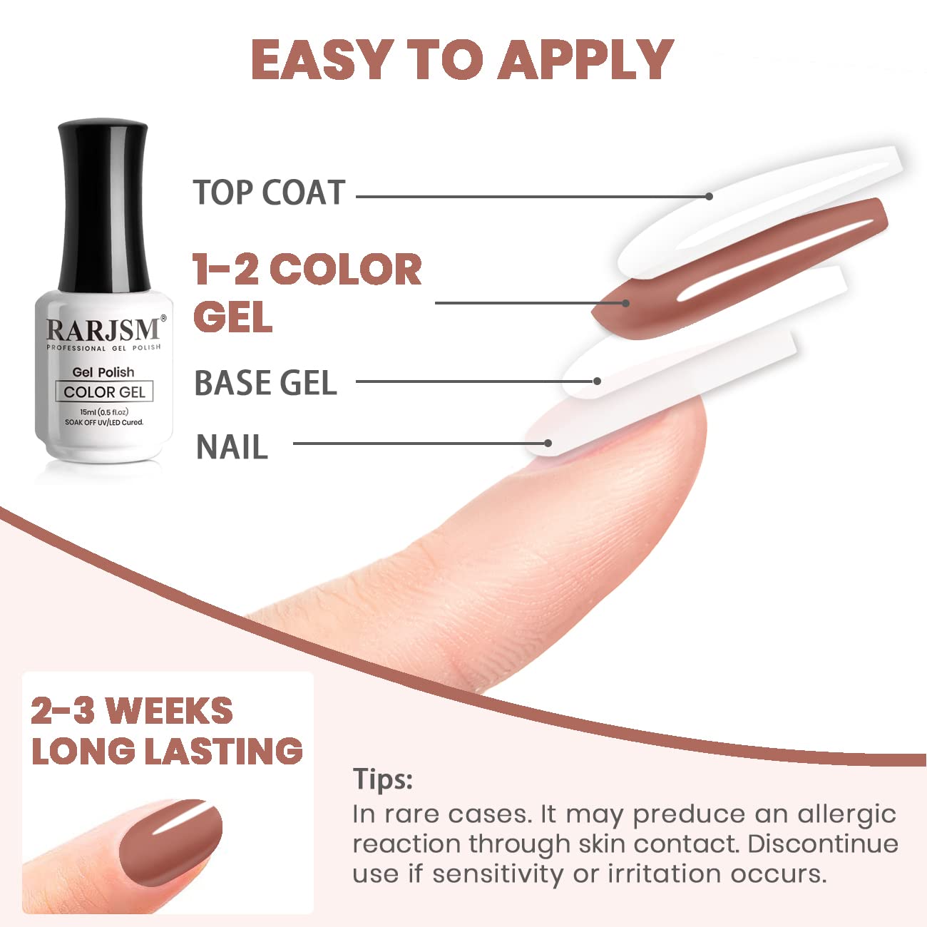 RARJSM – Esmalte de uñas en gel, color morado rosáceo cremoso, malva nude, 15 ml, requiere secar con lampara UV o LED, transparente, manicura