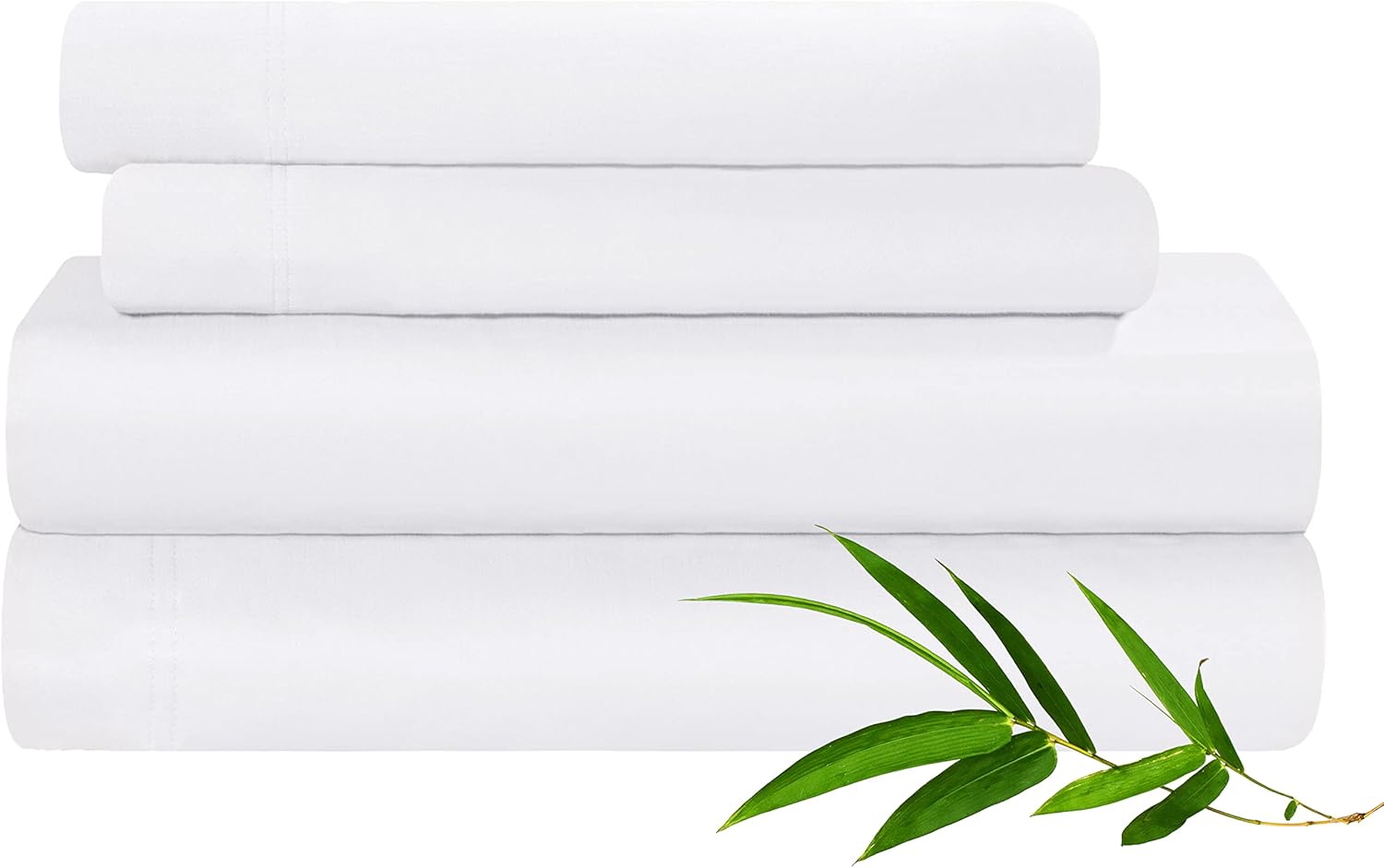 Sábanas de lujo de seda, suaves, de 300 hilos, 100 % de seda artificial de bambú California, tamaño King, 4 unidades