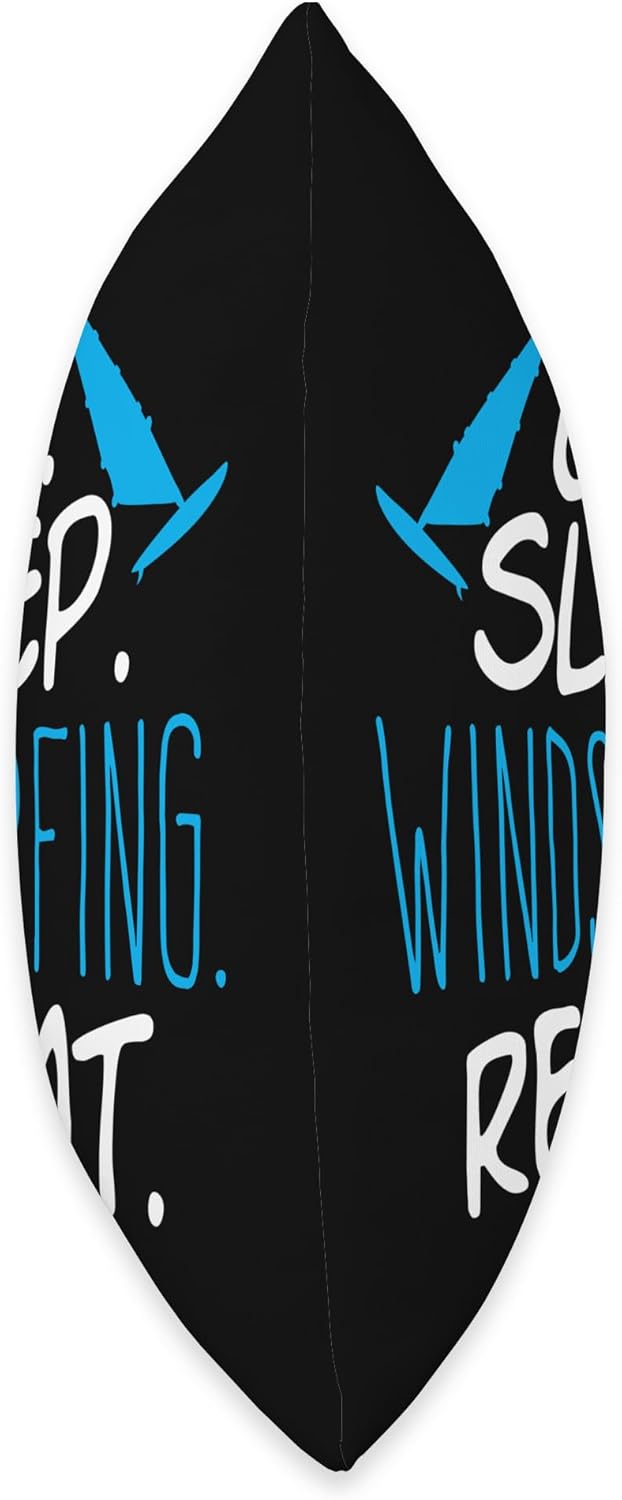 Windsurfer Windsurfing Windsurf Kitesurfing Motifs Eat Sleep Repeat Windsurfer Surfing Throw Pillow, 18×18, Multicolor