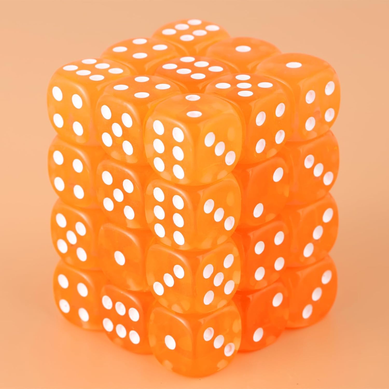 Juego de dados de 36 piezas de 0.472 pulgadas, 6 caras, juego de dados D6 de colores translúcidos, dados estándar de 6 caras para juegos de mesa,