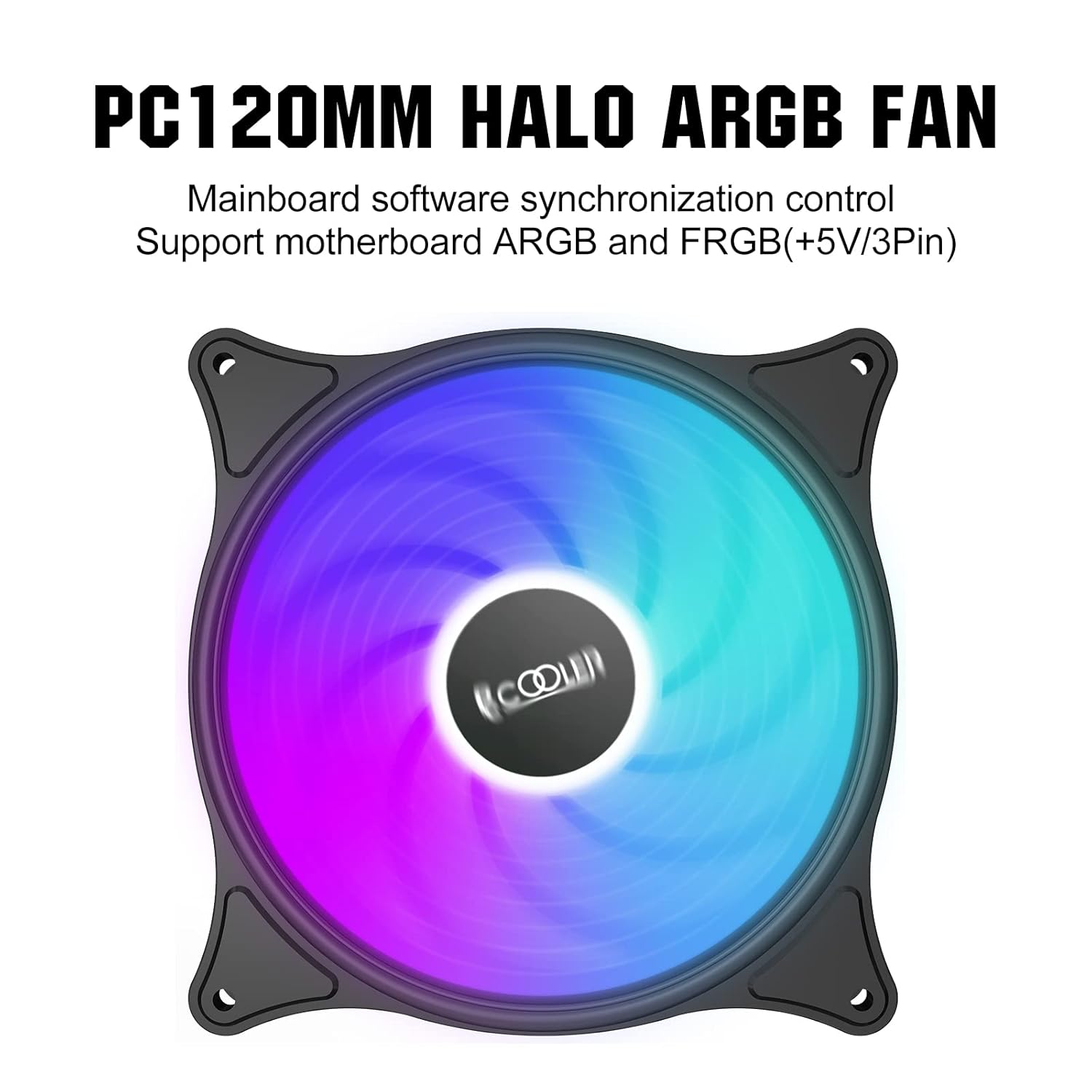 PcCOOLER Ventilador de caja de 4.724 in serie Dawn, ventiladores silenciosos LED RGB – Personalizaciones avanzadas de iluminación con 7 colores y 10