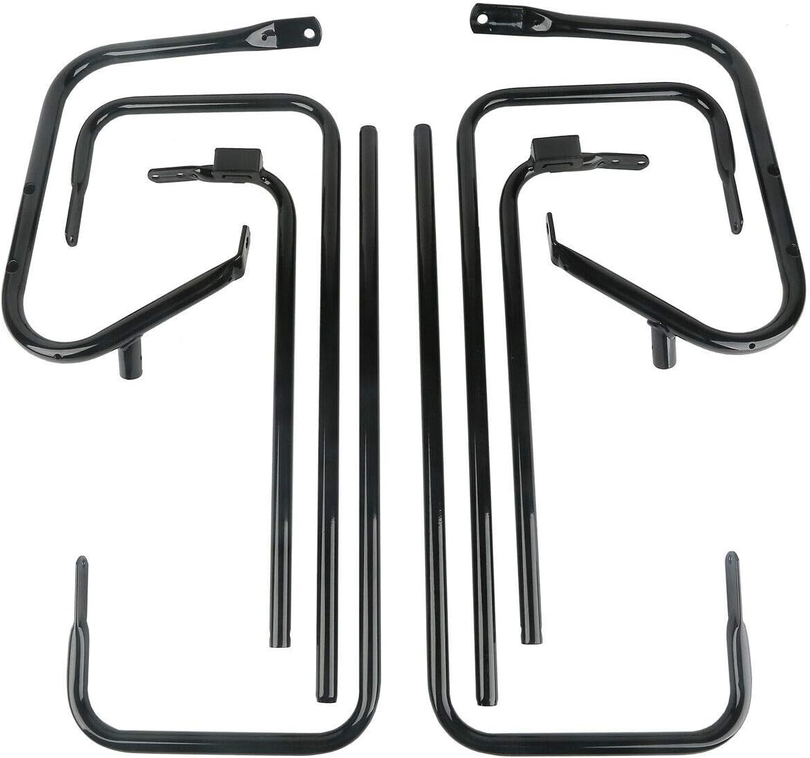 TCT-MT – Soporte de soporte para alforja para Harley Touring FLHR y FLHT 1997-2008, FLHTCUSE 06-’08 modelos FLTR ’98-’08, negro y cromado (repuesto