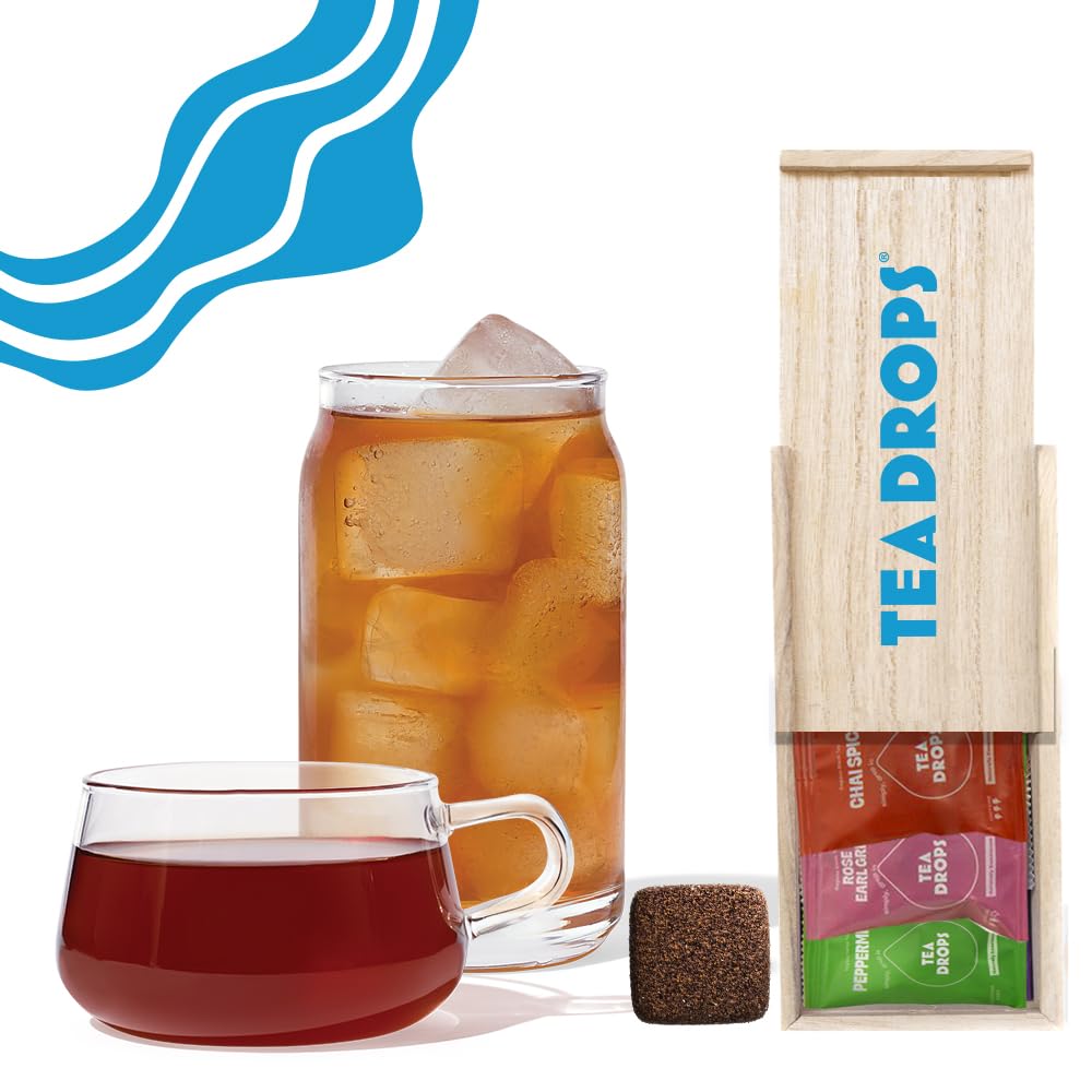 Tea Drops Set de regalo  Té orgánico soluble de hojas sueltas  helado o caliente  Chai orgánico naturalmente endulzado, rosa Earl Grey, jengibre