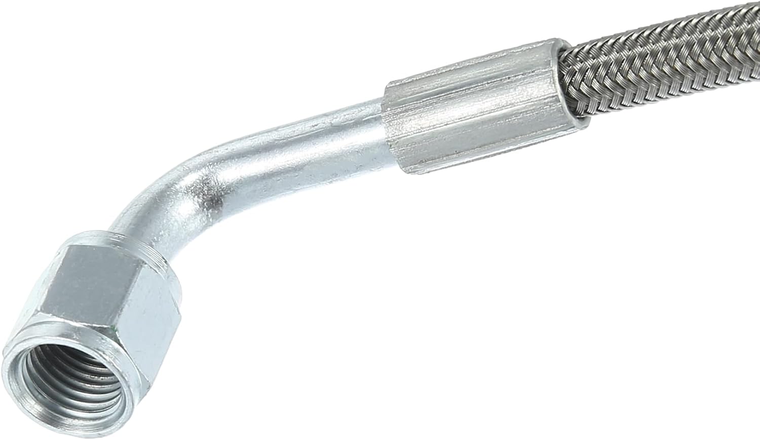 X AUTOHAUX Línea de alimentación de aceite turbo 4AN de 36 pulgadas de longitud de acero inoxidable trenzado AN4 90 grados de presión de extremo de