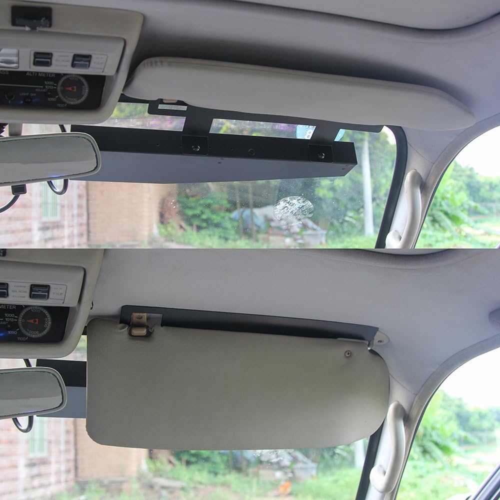 Baliza con visera LED de 32W, luz estroboscópica de emergencia para parabrisas, lámpara de tablero con plataforma con montaje separado, Ambar
