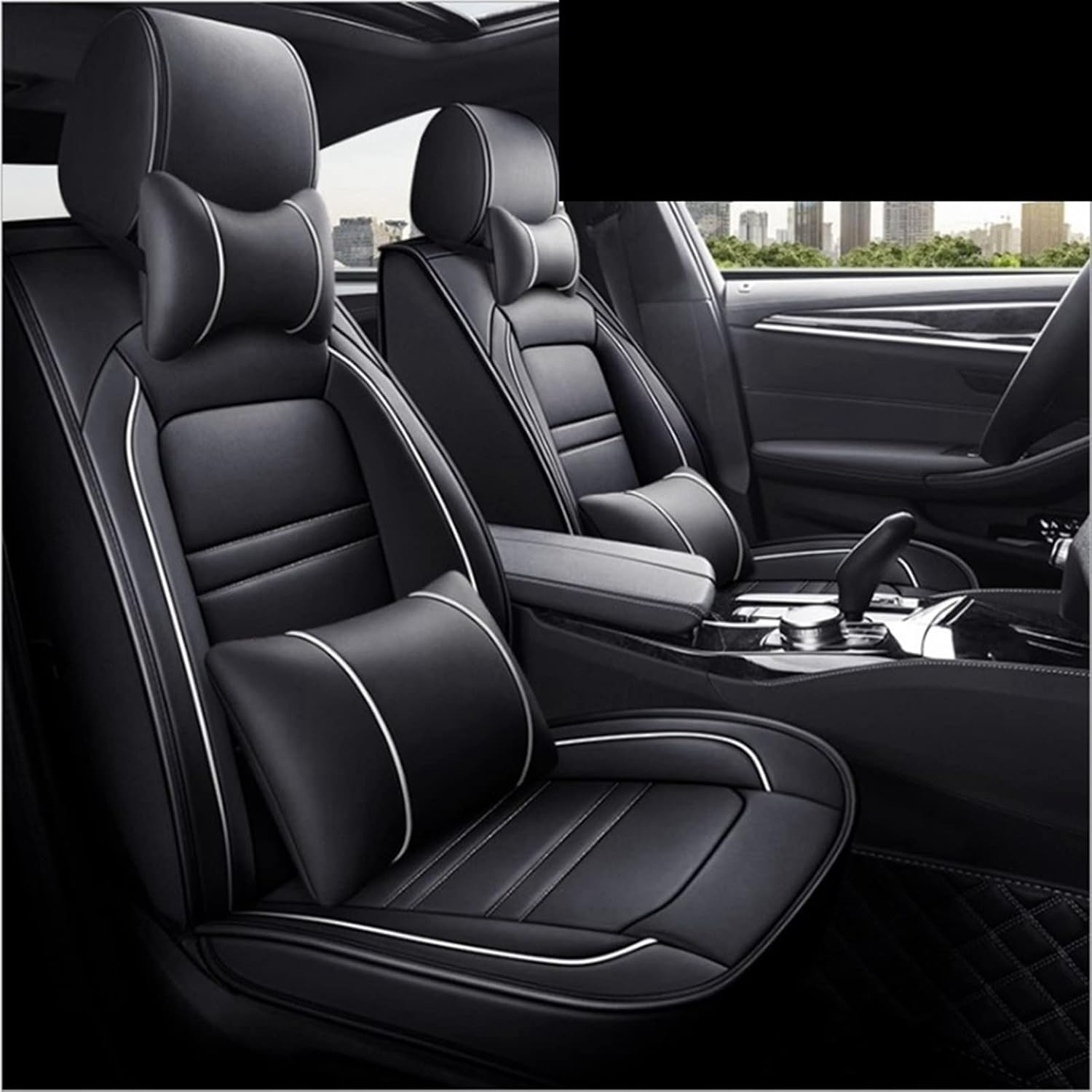 ZEntoy Juego completo de fundas de asiento de automóvil compatibles con Nissan Qashqai J11 J10 X-Trail T32 Juke Navara D22 Leaf Tiida Np300 Versa