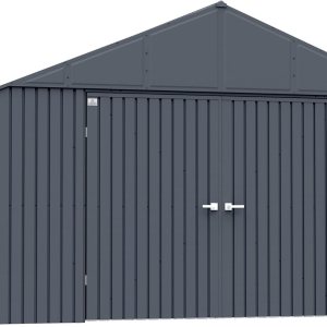 Arrow Shed Elite 12′ x 16′ Outdoor Lockable Gable Roof Steel Storage Shed Building, Anthracite Arrow Shed Elite 12′ x 16′ Outdoor Lockable Gable Roof Steel Storage Shed Building, Anthracite
