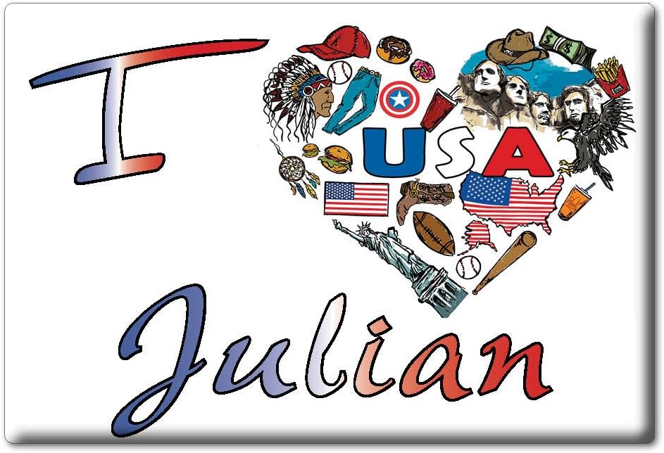 JULIAN IMÁN DE FRIGORÍFICO CALIFORNIA (CA) IMANES USA SOUVENIR I LOVE REGALO (Var. SÍMBOLO)