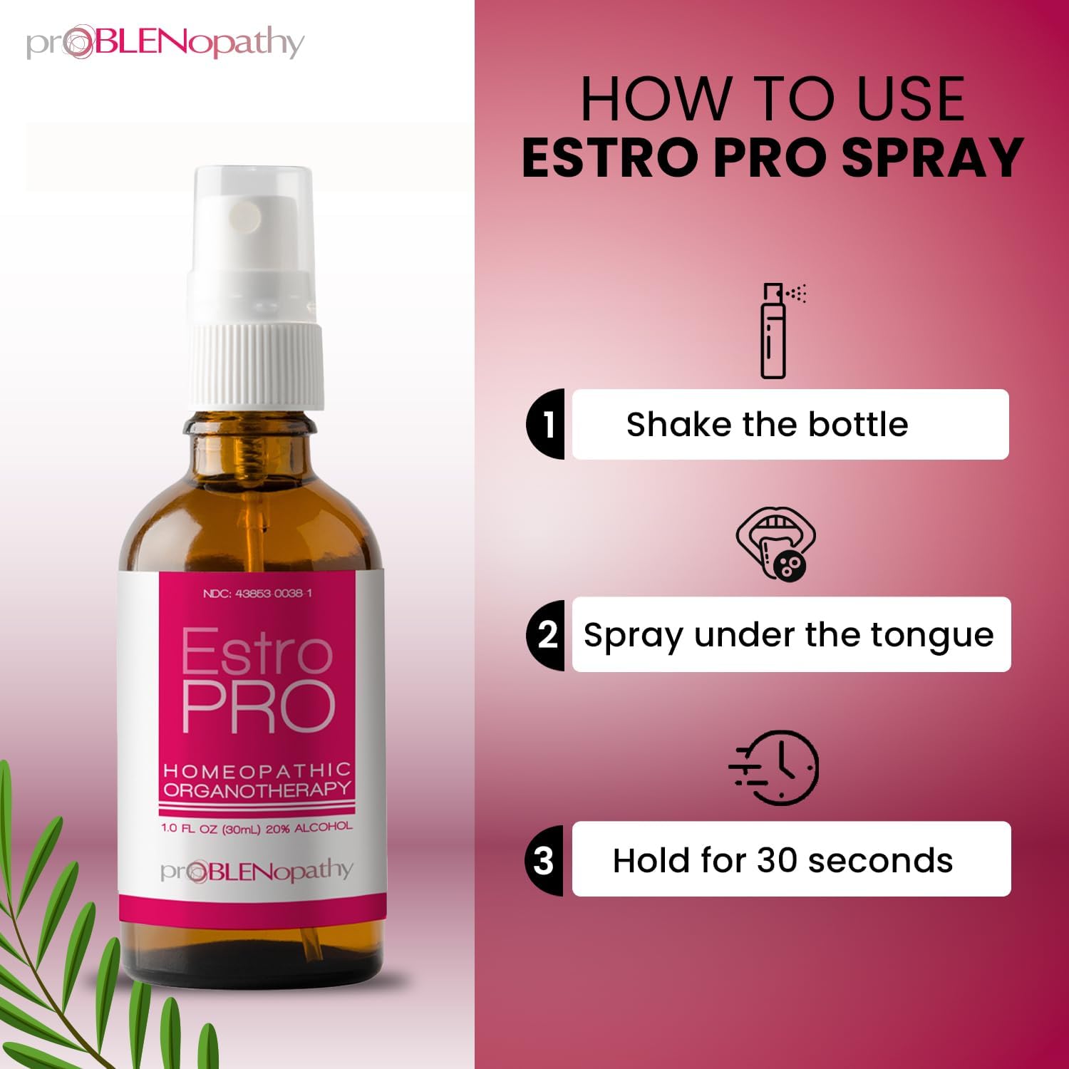 ProBLEN – Spray oral de estrógeno y progesterona para el equilibrio hormonal y el cuidado de la menopausia, 1.0 fl oz, suplemento eficaz para la