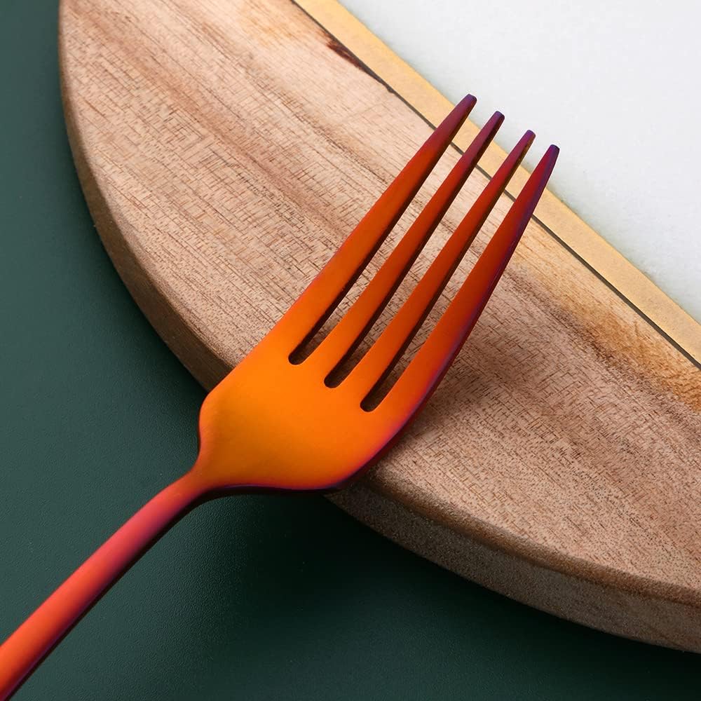 BISDARUN – Juego de cubiertos de acero inoxidable de 5 piezas, incluye cuchara y tenedor de cuchillo, pulido con espejo, apto para lavavajillas,
