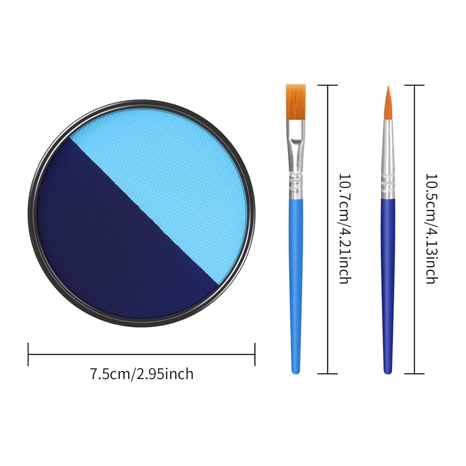 Base de maquillaje azul para la cara y el cuerpo, 1.06 onzas, color crema azul oscuro activada por agua, pintura corporal para rostro, maquillaje
