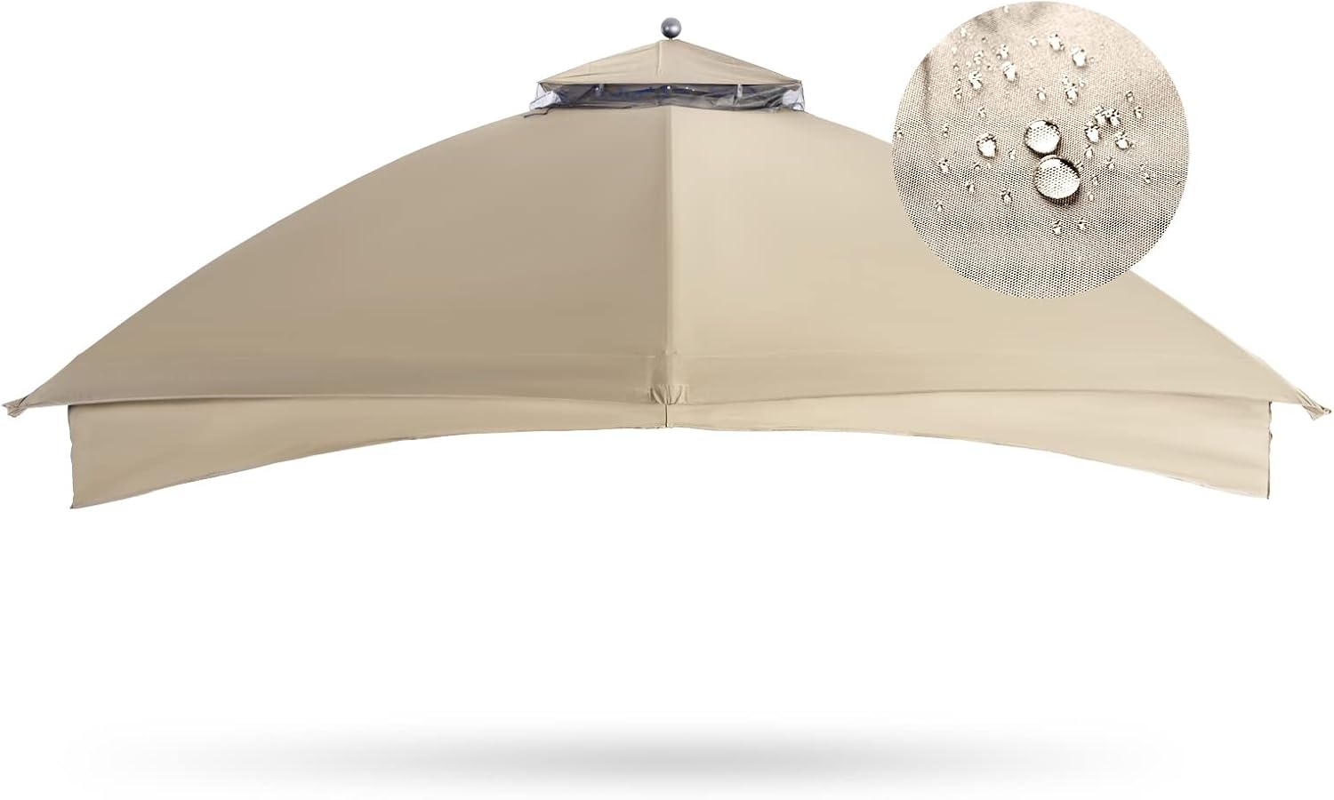 Toldo de repuesto para cenador de 10 x 12 pulgadas, doble Teir de poliéster, cubierta superior suave, 10 x 12 pies, glorieta #GF-12S004B-1 (beige)