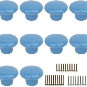 10 pomos de puerta de cerámica vintage de forma redonda para cajón, armario, armario, cajón, gabinete, accesorios de cocina para el hogar (azul) 10 pomos de puerta de cerámica vintage de forma redonda para cajón, armario, armario, cajón, gabinete, accesorios de cocina para el hogar (azul)