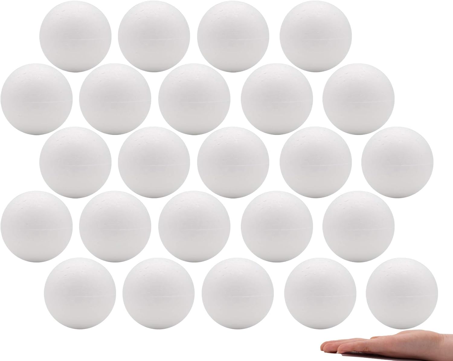 Crafare Bolas de espuma para manualidades de 4 pulgadas, color blanco, 24 piezas para manualidades de primavera, bolas de espuma de poliestireno