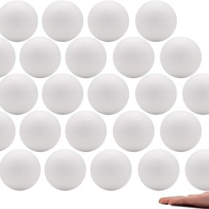 Crafare Bolas de espuma para manualidades de 4 pulgadas, color blanco, 24 piezas para manualidades de primavera, bolas de espuma de poliestireno Crafare Bolas de espuma para manualidades de 4 pulgadas, color blanco, 24 piezas para manualidades de primavera, bolas de espuma de poliestireno