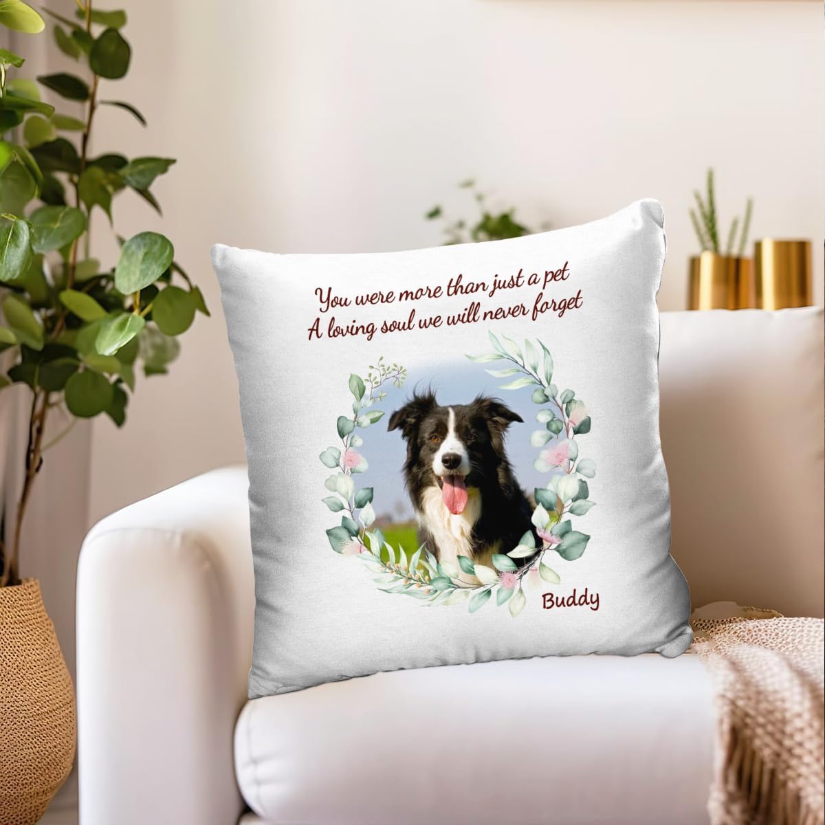 Pawfect House Almohadas personalizadas con texto en inglés “You were More Than Just a Pet (inserto incluido), regalos conmemorativos de Navidad por