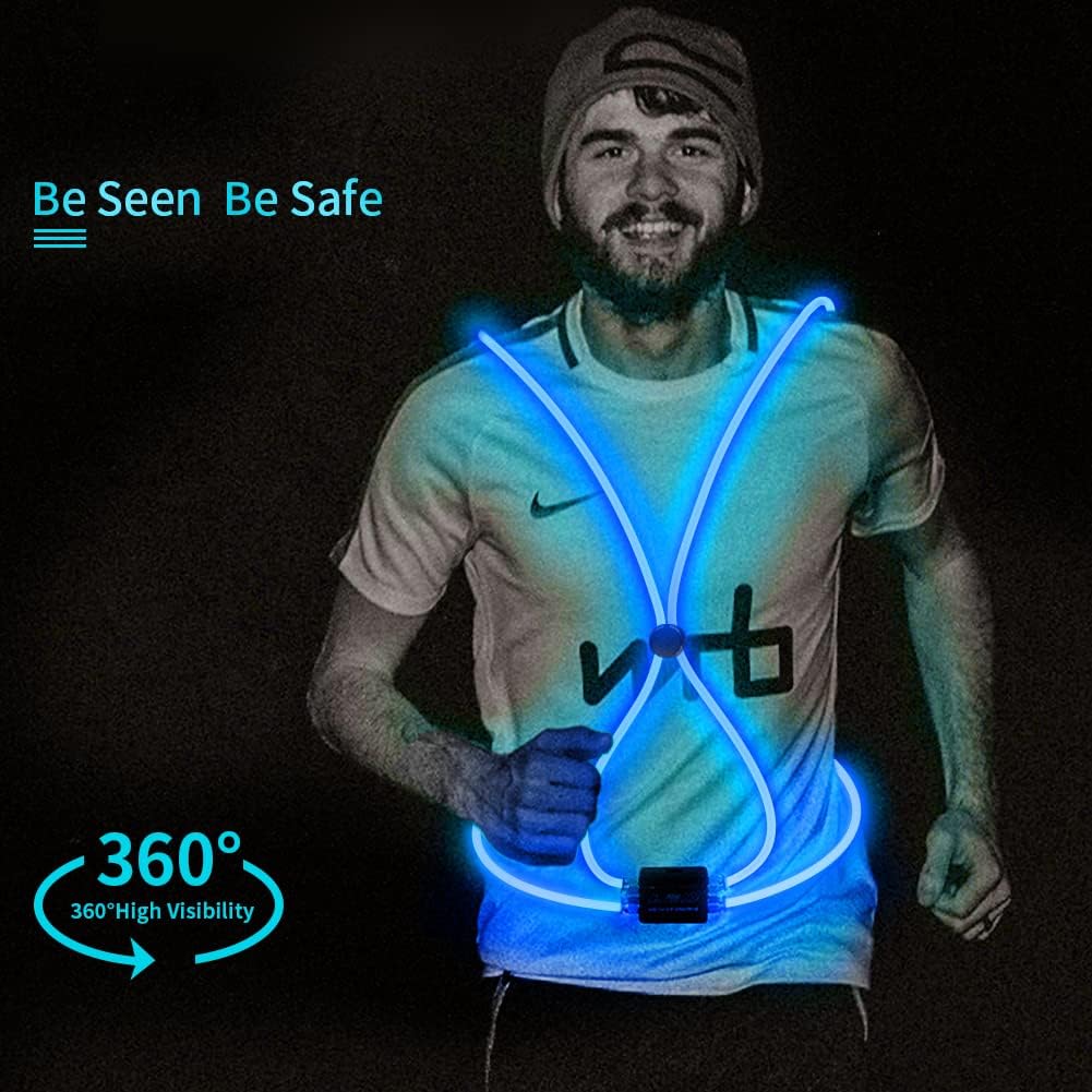 esonstyle Chaleco reflectante LED recargable para corredores, chaleco de seguridad de alta visibilidad para correr, ciclismo o caminar