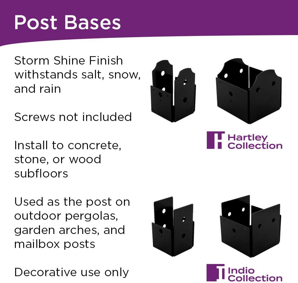 National Hardware N800-011 Base de poste estructural Refuerzo de hardware al aire libre para buzones pérgolas y gazebos Uso 6×6 madera instalar en