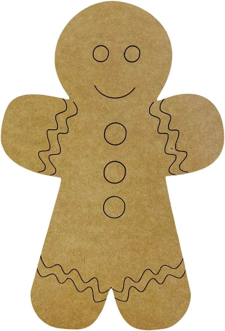 Little Gingerbread Man, Pintura por línea, Artesanía para niños, Forma de Navidad, Forma de artesanía sin terminar