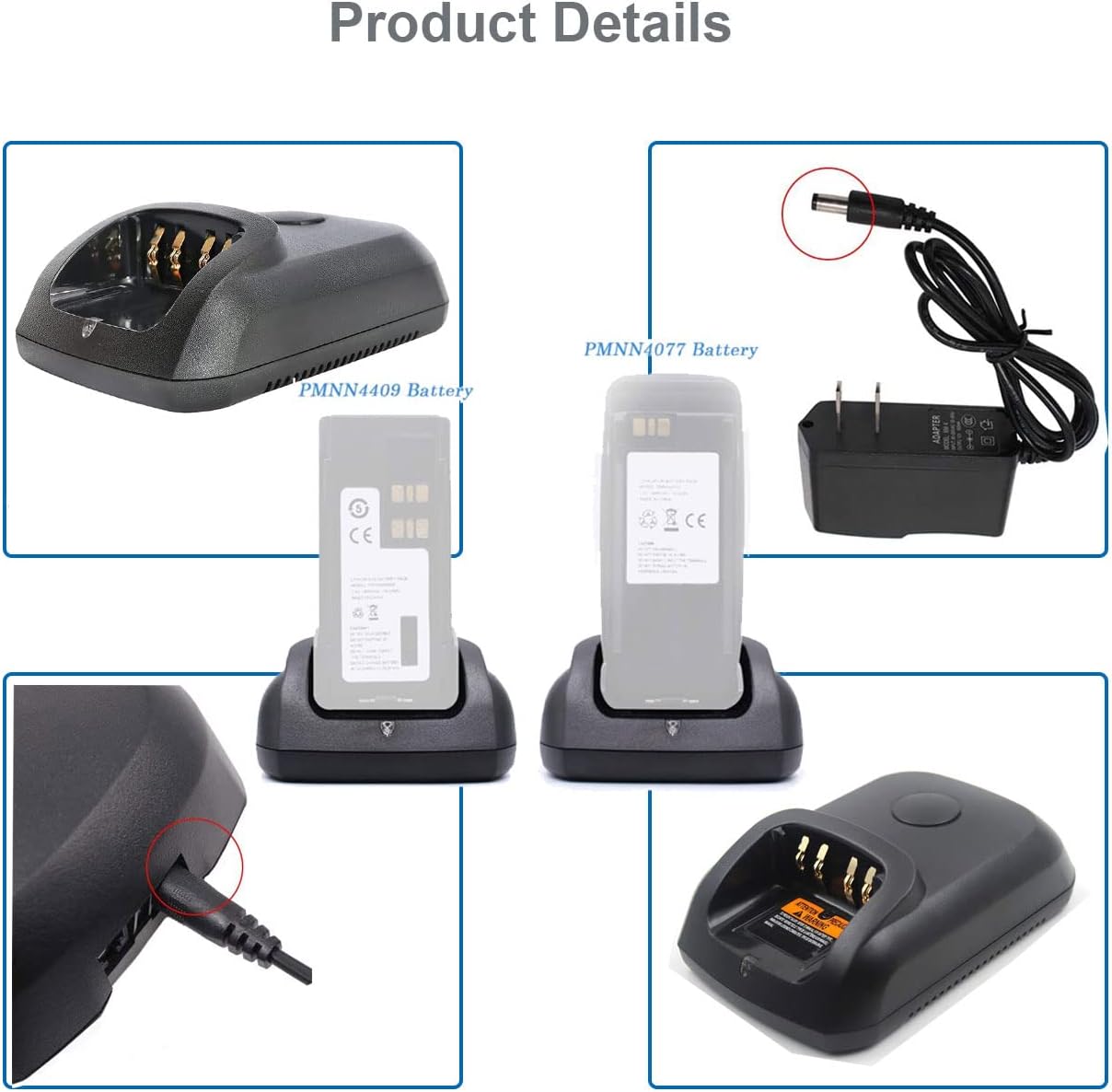 Purzest WPLN4232 Cargador compatible con Motorola XPR7550 XPR6550 XPR6350 XPR3500 XPR3300e XPR7350e XPR7550e XPR7580e APX4000 APX1000 XiR P8268