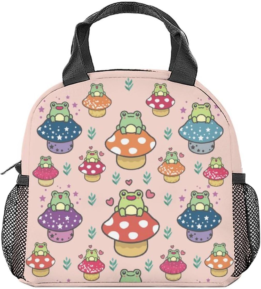 Lonchera de rana para niños, pequeñas bolsas de almuerzo aisladas, bonita lonchera reutilizable para adolescentes, niñas, niños, bolsas de almuerzo