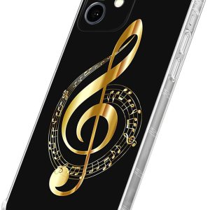 yicomon Funda transparente compatible con iPhone 11, transparente con música dorada, fundas transparentes para niñas y mujeres, a prueba de golpes, yicomon Funda transparente compatible con iPhone 11, transparente con música dorada, fundas transparentes para niñas y mujeres, a prueba de golpes,