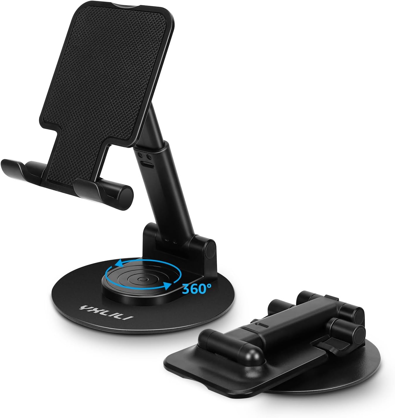 YXLILI Soporte plegable para teléfono, altura de ángulo ajustable, soporte para teléfono celular para escritorio, giratorio de 360, para oficina,