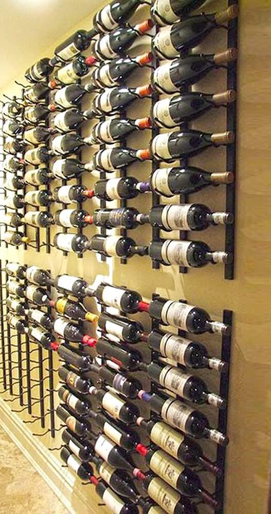Generic RYB – Estante de vino montado en la pared para 12 botellas, estante de vino de metal montado en la pared, estante vertical para vino