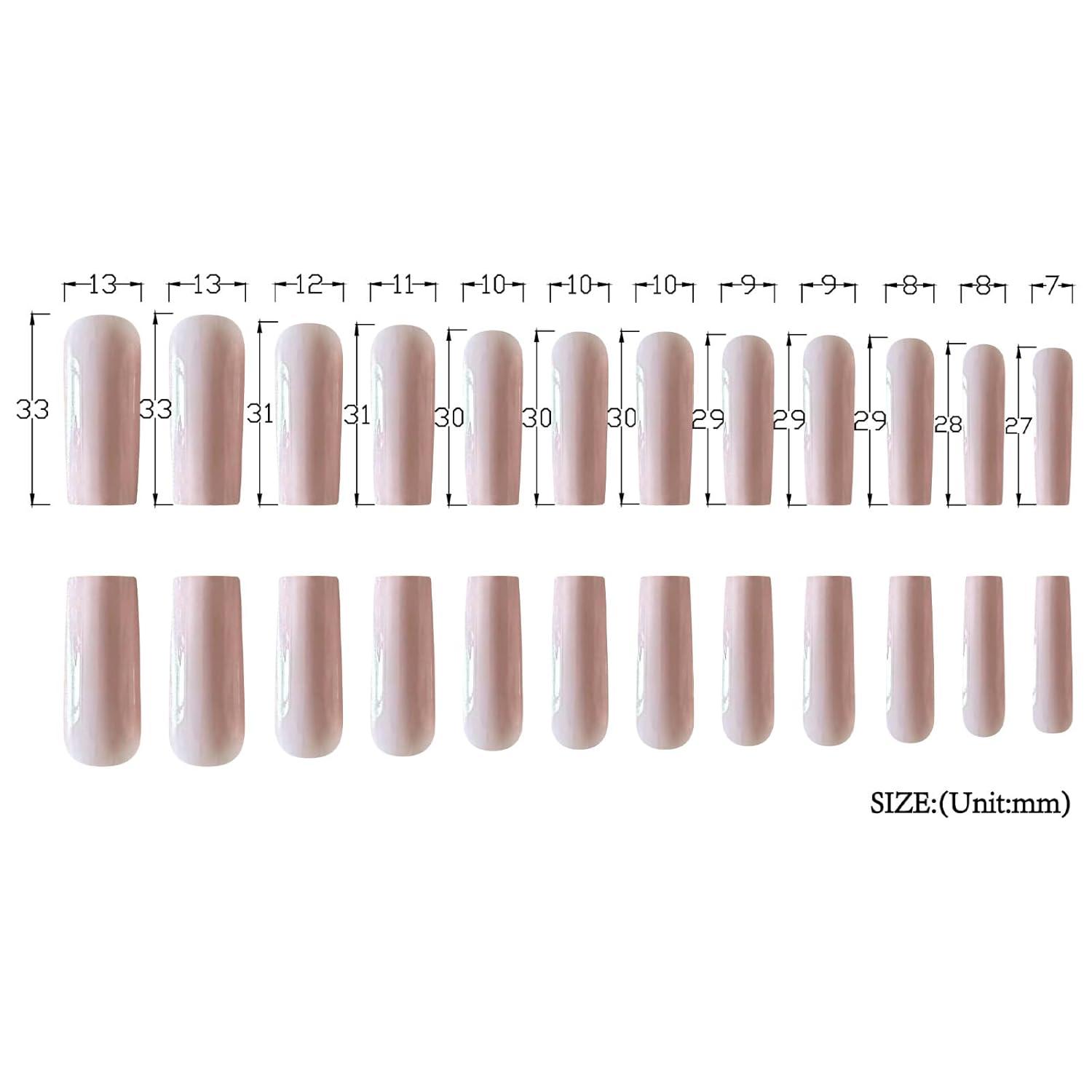 Uñas postizas a presión de color rosa largo cuadrado SWEKKE uñas postizas de cobertura completa de color sólido con pegamento de uñas, uñas