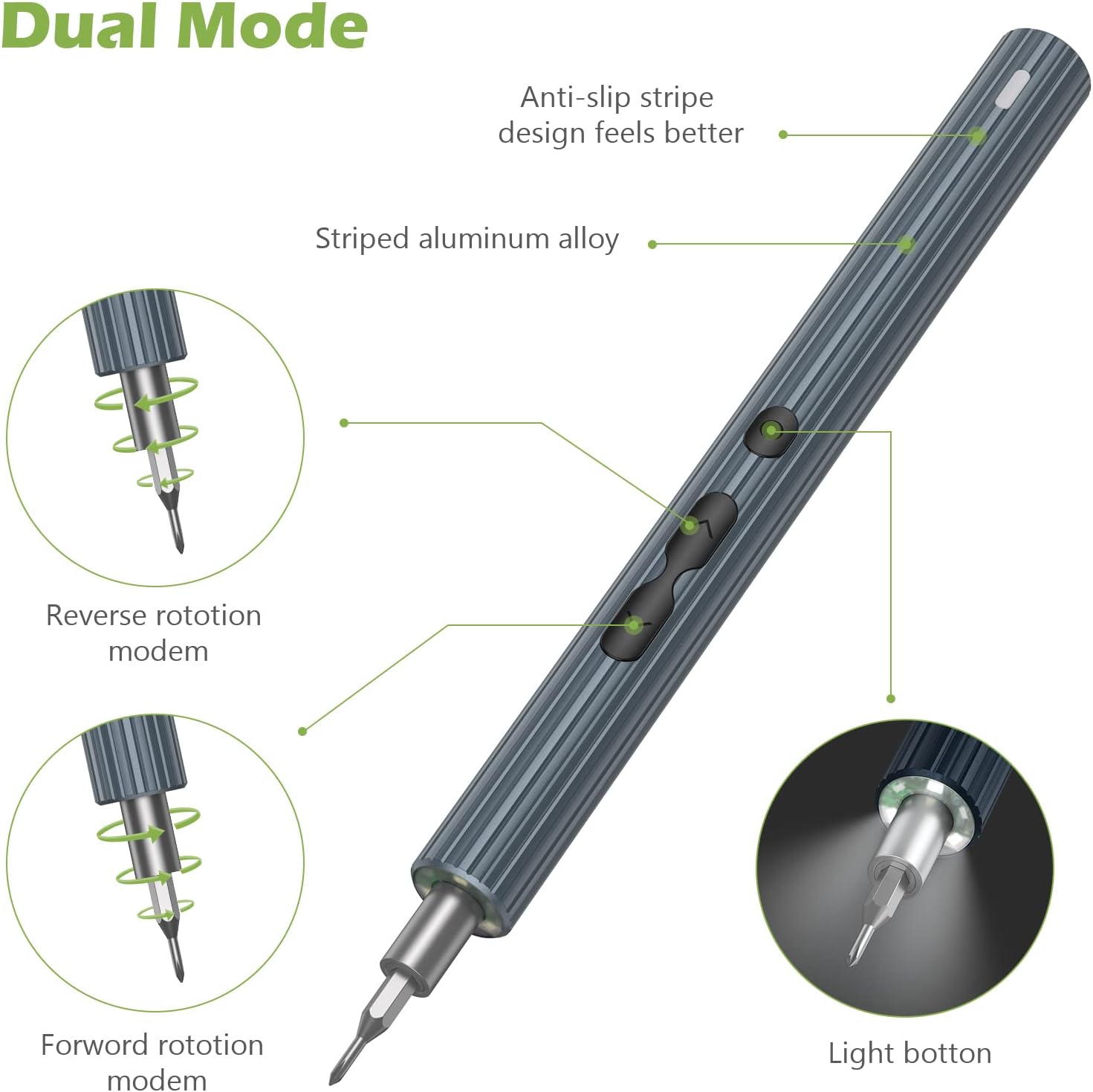 KeeKit Destornillador eléctrico de precisión, destornillador eléctrico portátil 36 en 1 con 30 bits, kits de herramientas de reparación recargables