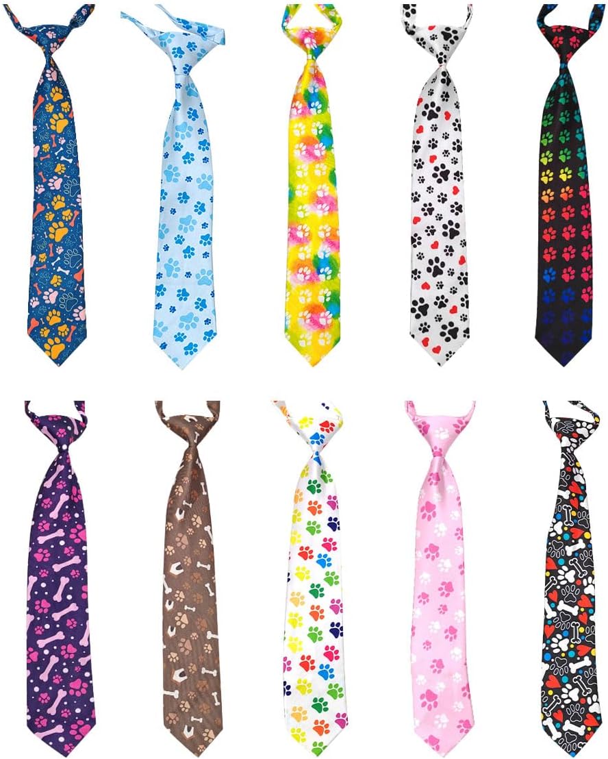 PET SHOW Paquete de 10 corbatas para perros de razas grandes, XL, ajustables, para vacaciones, cumpleaños, accesorios de aseo para el cuello,