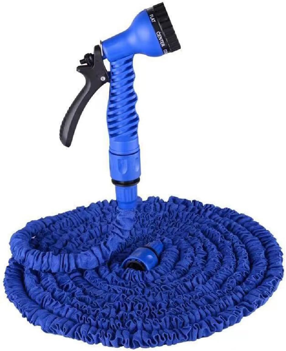 Manguera de agua expandible para jardín, con boquilla rociadora de 7 funciones, ligera, sin torceduras, flexible, para jardinería, lavado de autos,