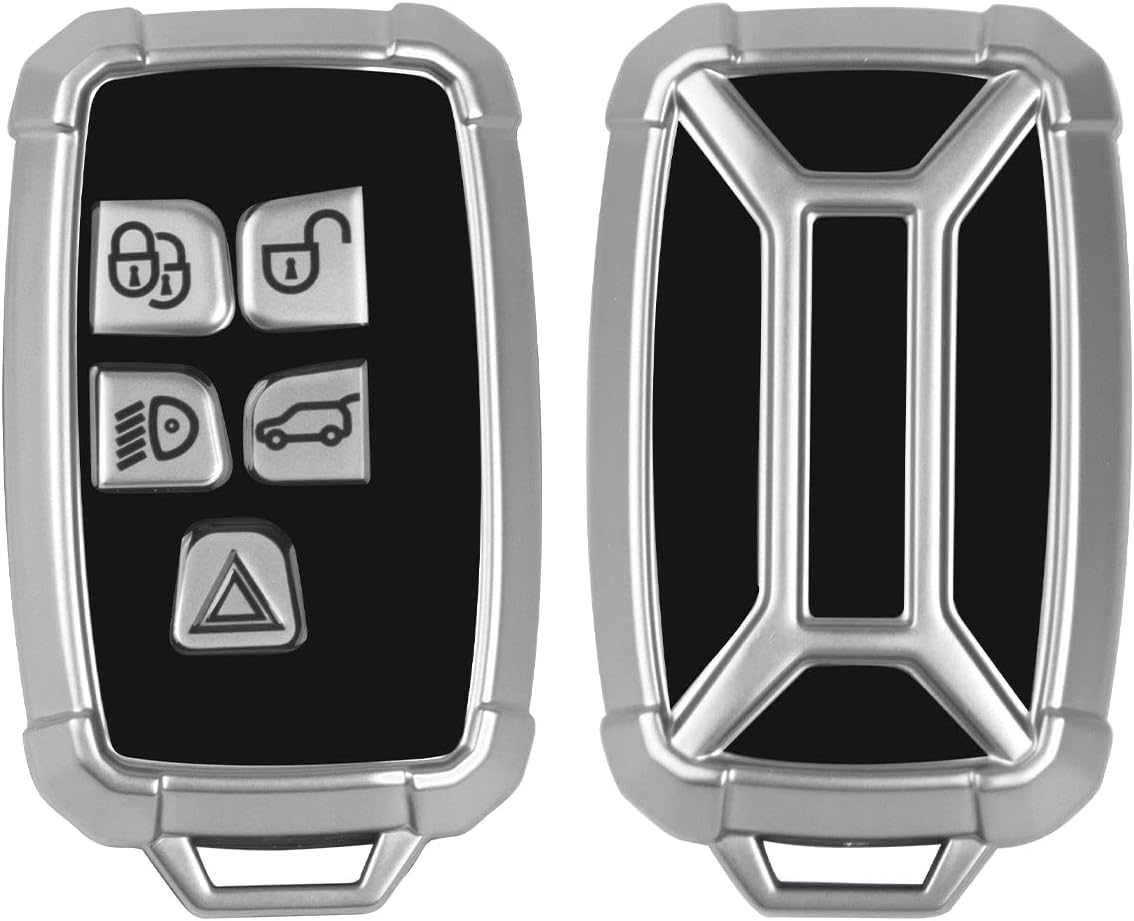x xotic tech Funda para llavero compatible con Range Rover Evoque Discovery LR4 Land Rover Sport o Jaguar XF XJ F-PACE F-Type 5 botones, protección