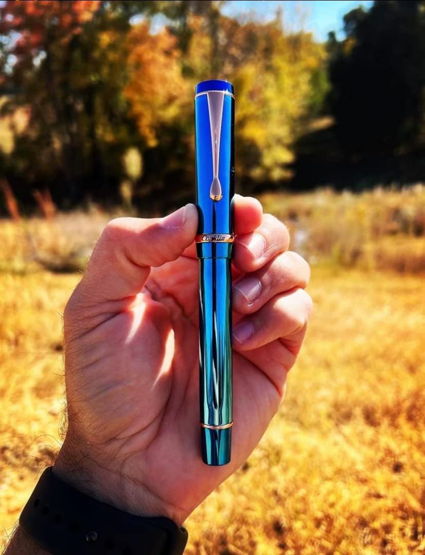 Conklin Pluma estilográfica Duragraph Metal PVD Azul – B