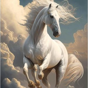 CoHraeu Kit de pintura de diamante 5D, caballo blanco, taladro redondo completo, pintura de diamante para adultos con accesorios para decoración de CoHraeu Kit de pintura de diamante 5D, caballo blanco, taladro redondo completo, pintura de diamante para adultos con accesorios para decoración de