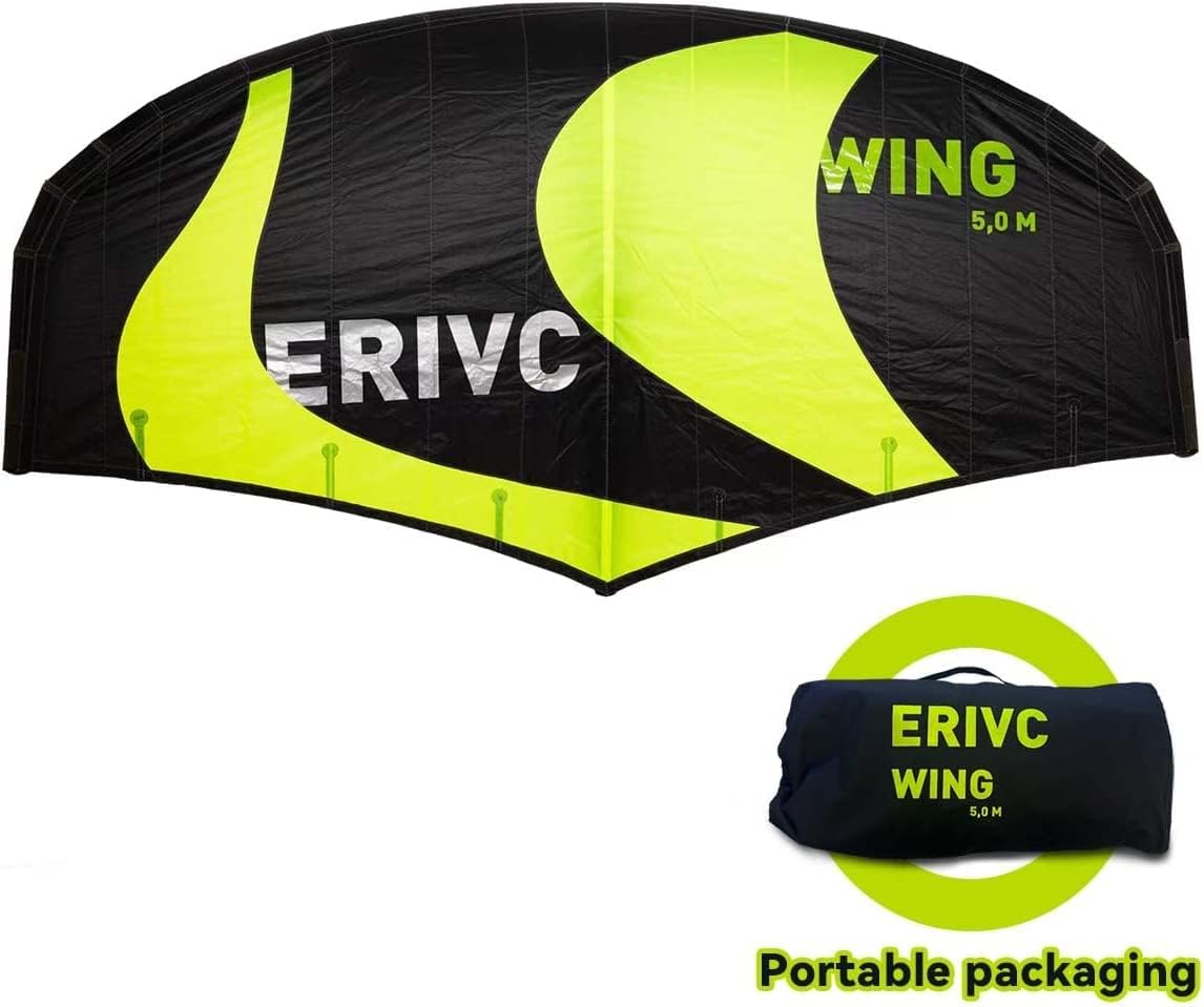 Erivc Ala inflable de 16.5 pies para surf, deportes al aire libre, ala de viento inflable para surf acuático, esquí de nieve, ala de rendimiento