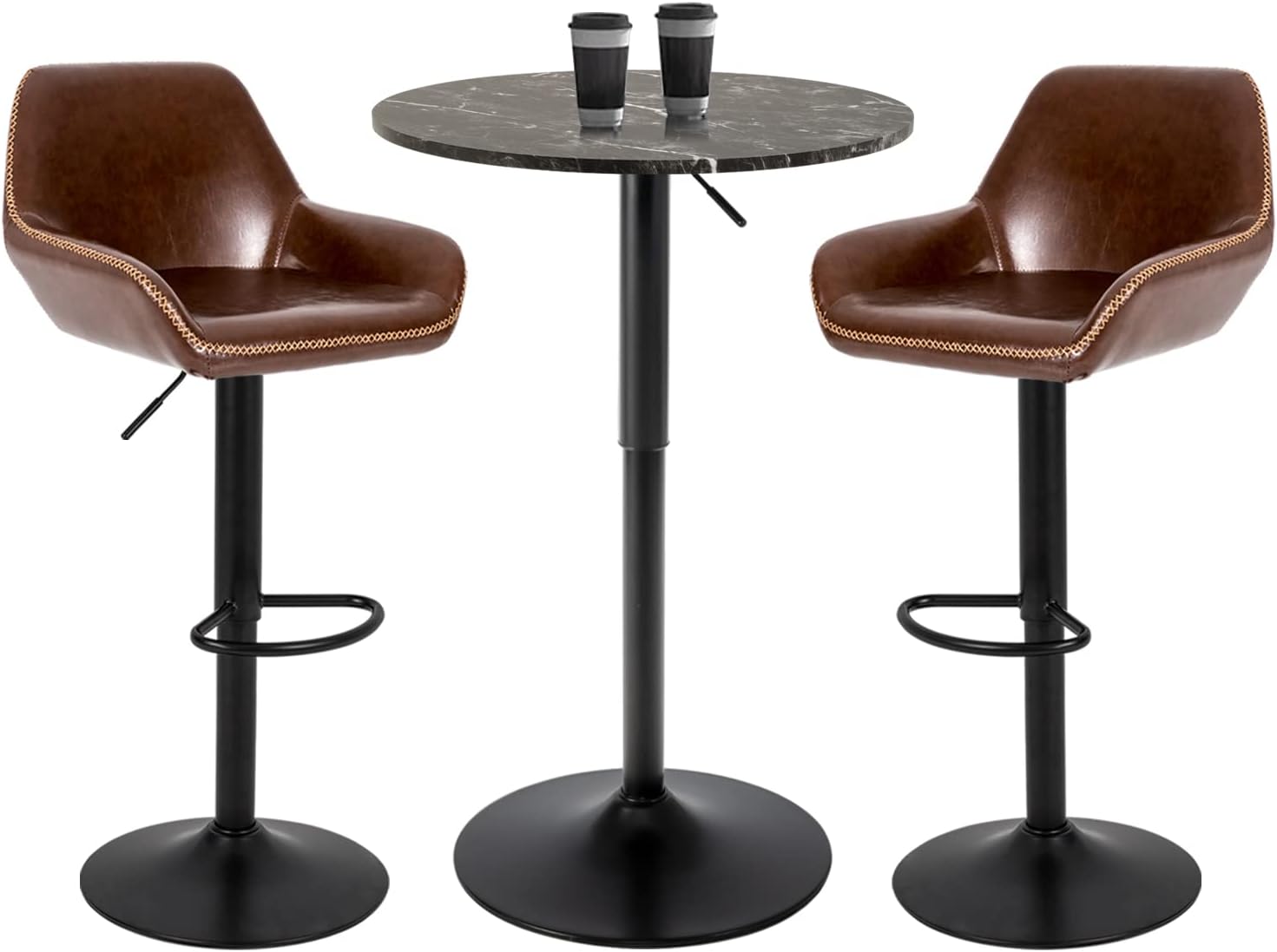 Mesa de bar de 23.6 pulgadas, altura de barra, mesa de centro redonda de bar, mesa de comedor, mesa de cocina, desayuno, mesa de bar para sala de
