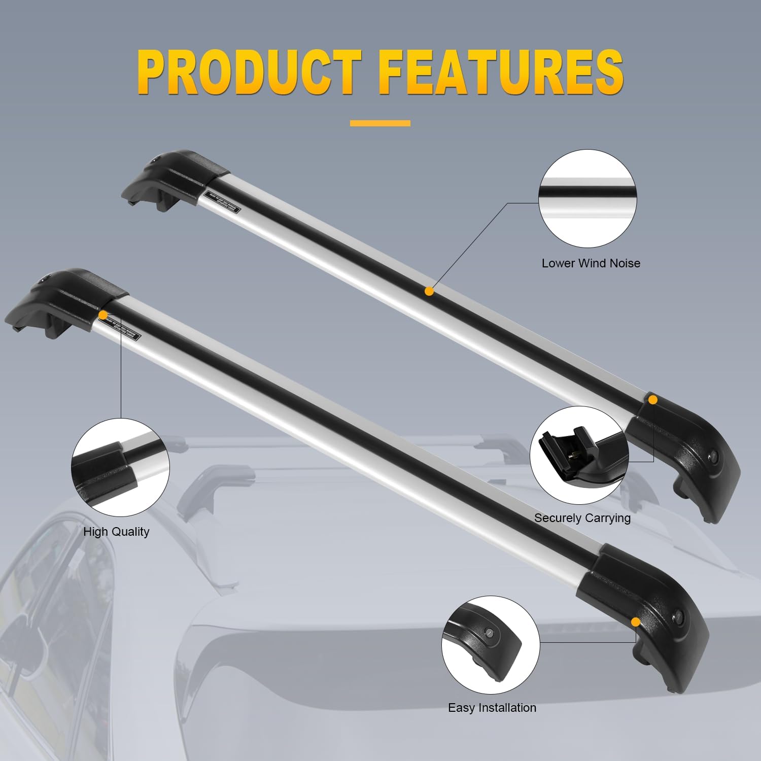OCPTY Barras transversales para portaequipajes Volkswagen Tiguan 2010, 2012, 2013, 2014, 2015, 2016, 2017, 2018, para bolsa de carga, equipaje,