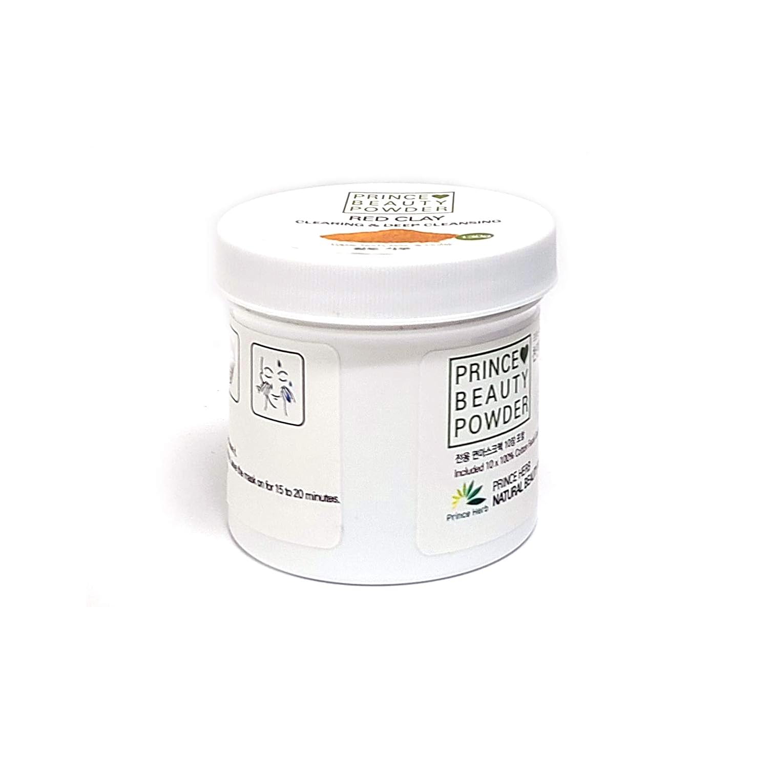 Prince Natural Beauty Powder para máscara facial con máscara facial de gasa 100% algodón, 10 hojas (arcilla roja, 4.58 onzas)