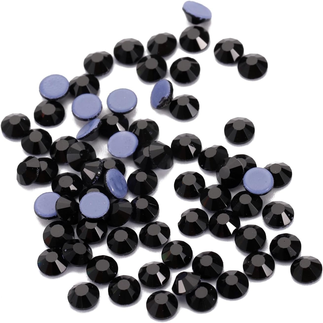 SS20 – Diamantes de imitación termoadhesivos negros a granel, 1440 piezas de diamantes de imitación de cristales con parte trasera plana para