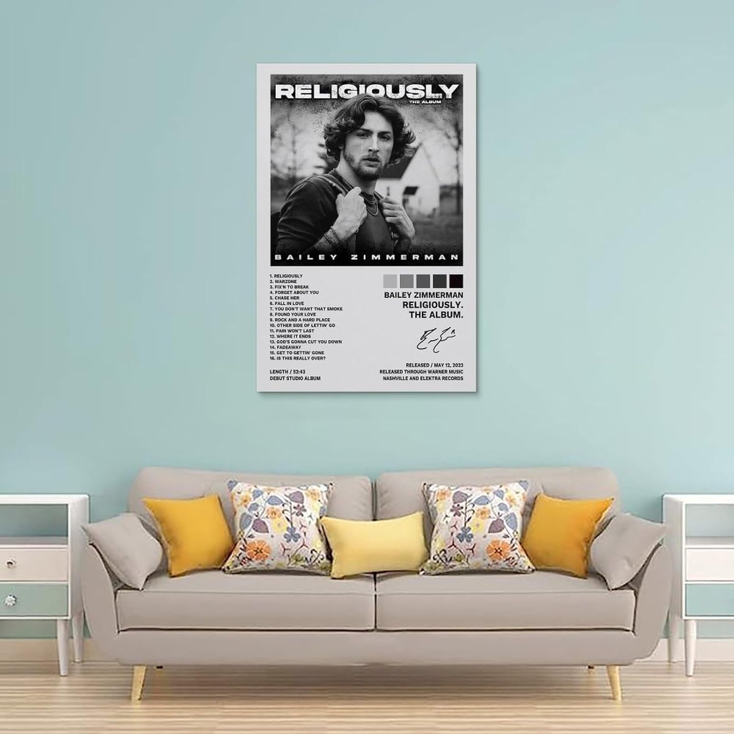 Póster de Bailey de Zimmerman Religiously. The Album. Póster decorativo para pared, lienzo, impresión artística moderna, para dormitorio, decoración