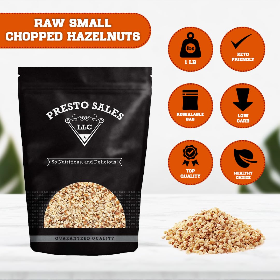 Filbertsavellanas, crudas picadas pequeñas, altamente nutritivas, aperitivo perfecto, vegano, ceto, proteínas, delicioso empaquetado en una bolsa
