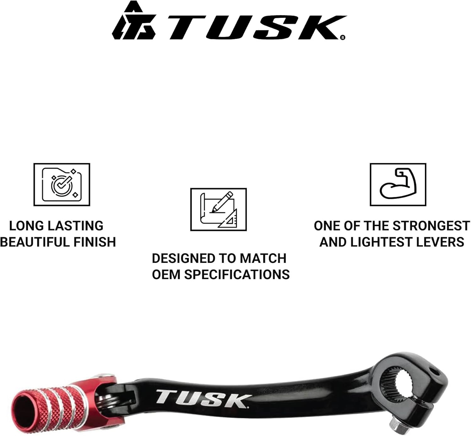 TUSK Palanca de cambios plegable + punta negraroja de 1 pulgada para Honda CRF50F 2004-2009, 2011-2022