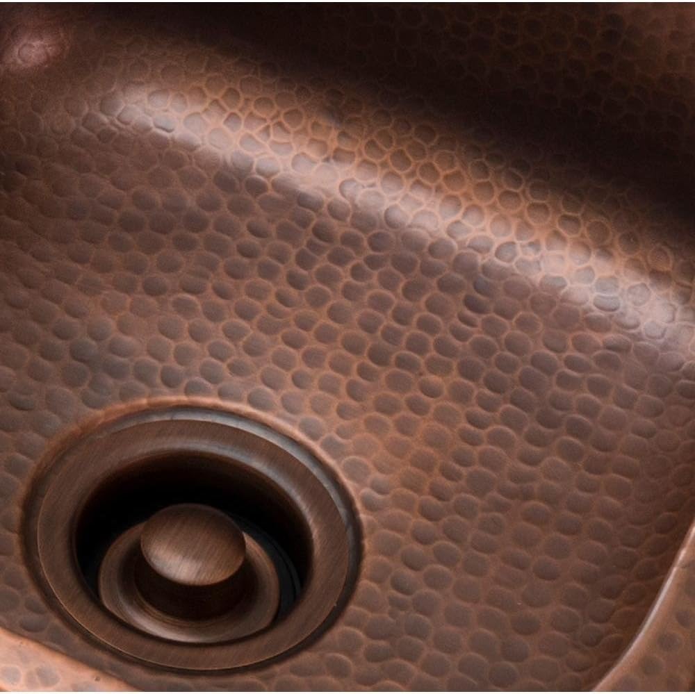 SinkSense – Desagüe de brida de eliminación de 3.5 pulgadas con tapón, cobre antiguo